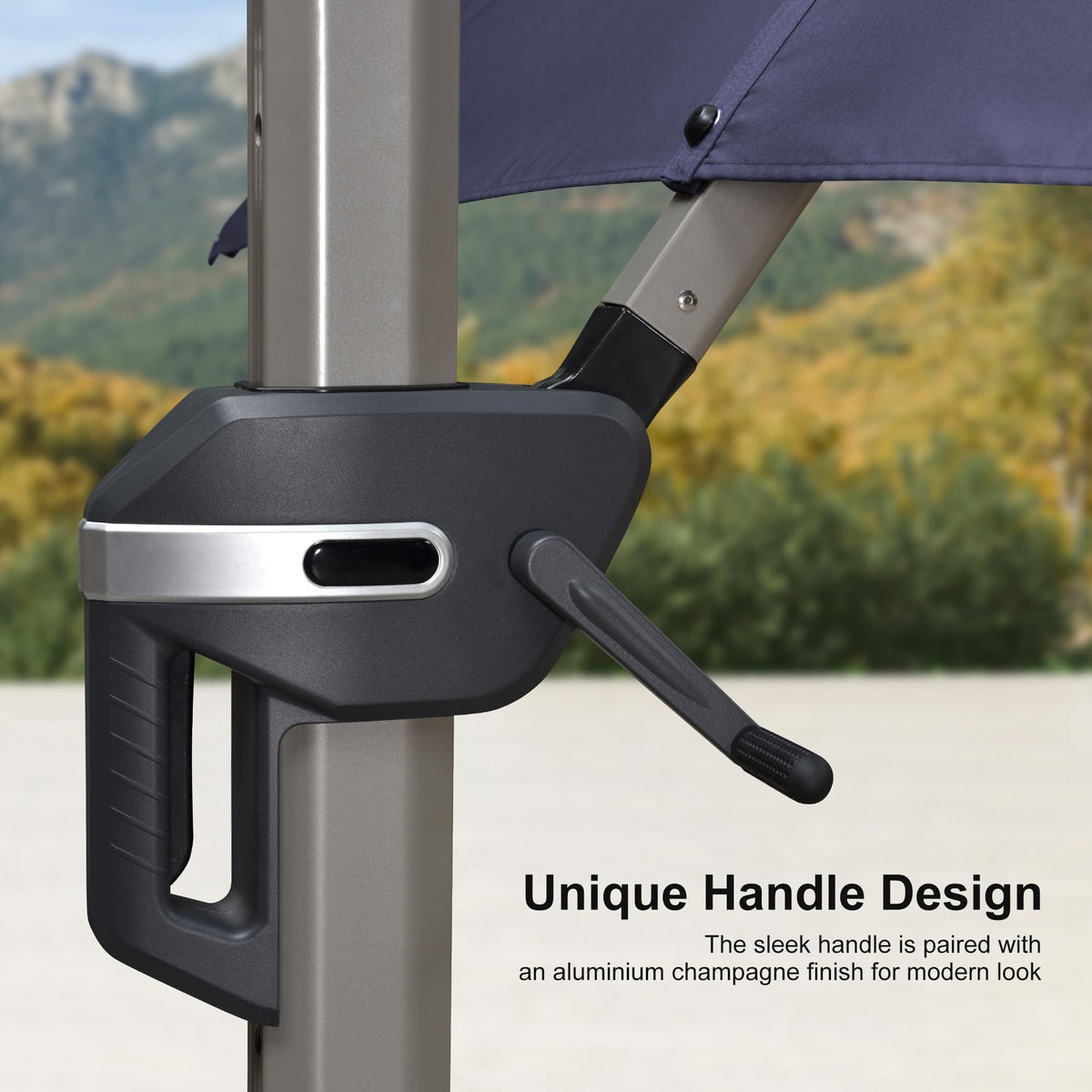 Navy Blue Cantilever Umbrella with Base E1792