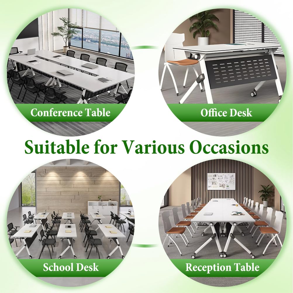 Folding Training Table with Glass Holder 2 Pack L935065
