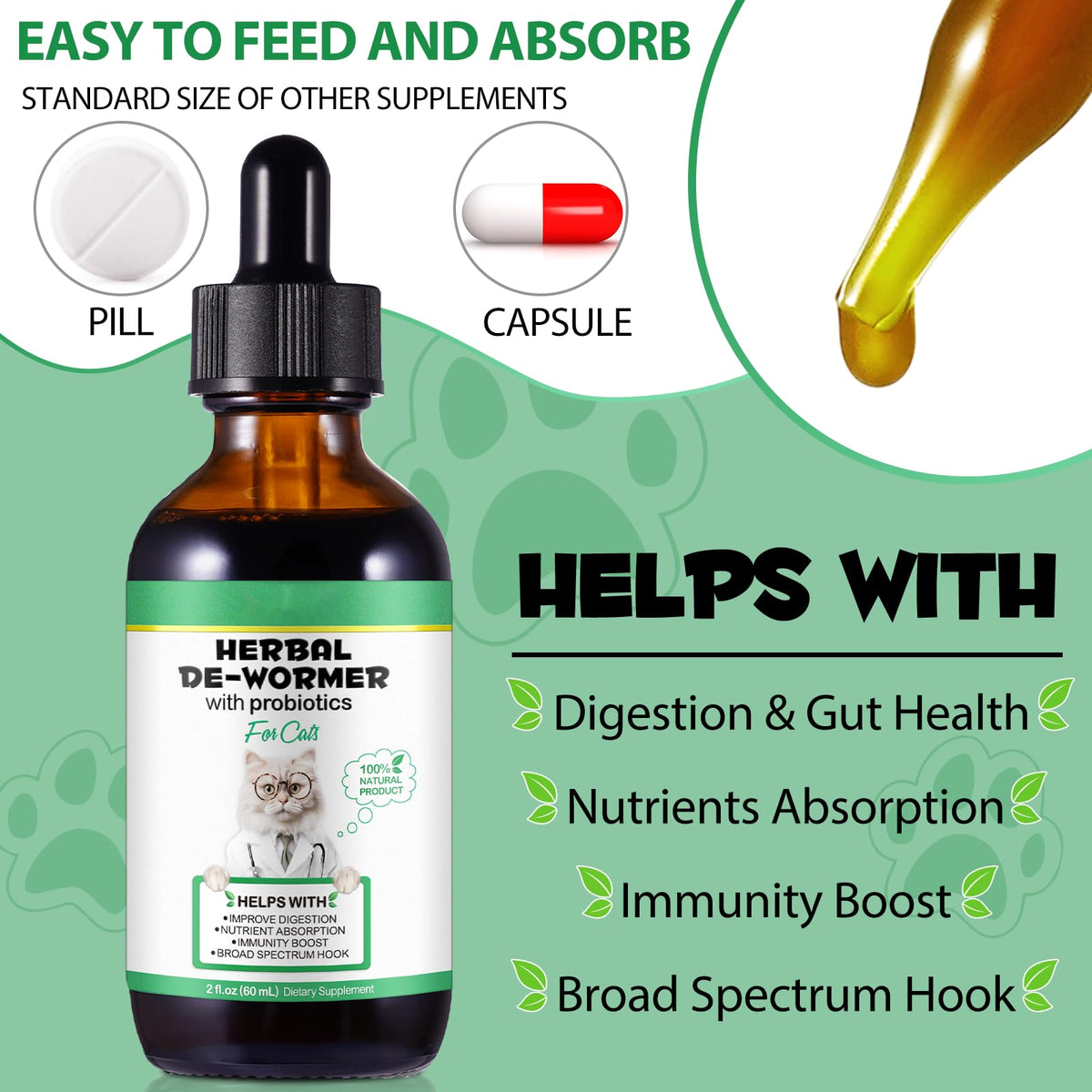 Cat Multivitamin Supplement Drops with Probiotic A338720