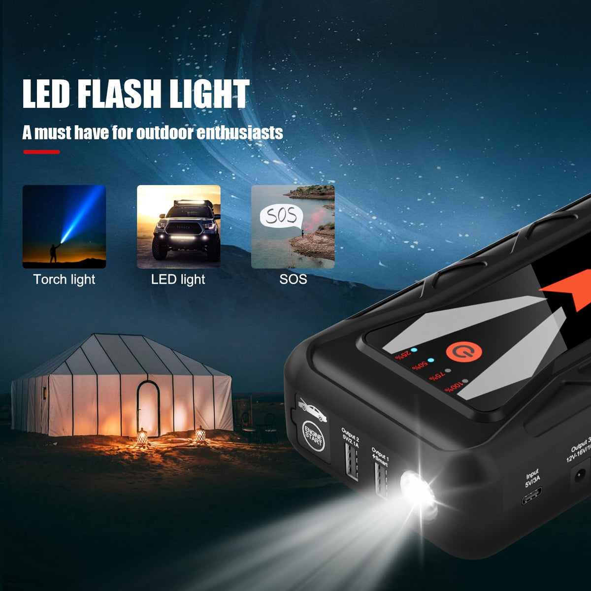 12V Car Jump Starter, 16800mAh B188