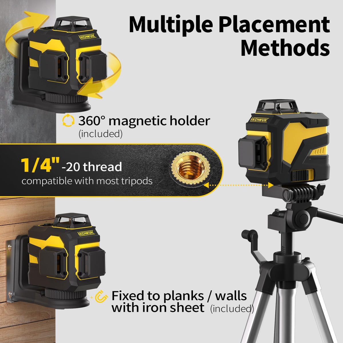 Laser Level with 12 Green Lines J5009