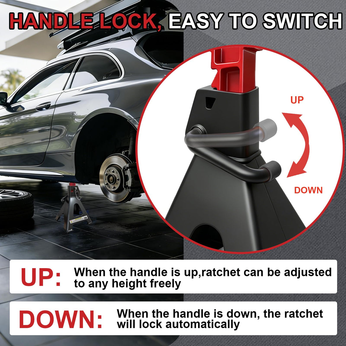 3 Ton Heavy Duty Car Jack Stands with Double Locking I173