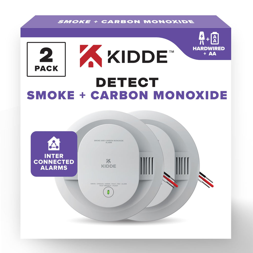 Hardwired Smoke & Carbon Monoxide Detector, 2 Pack K63116