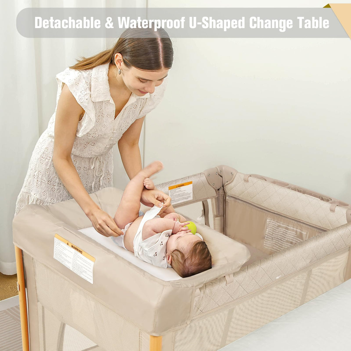 5 in 1 Beige Baby Bassinet M437558