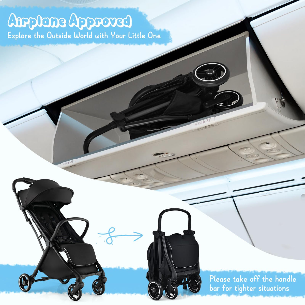 Lightweight Compact Baby Stroller with Canopy B8692