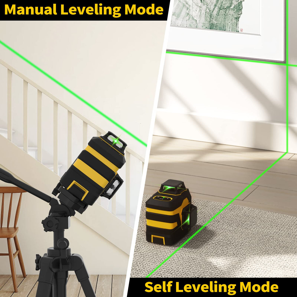 Laser Level with 12 Green Lines J5009