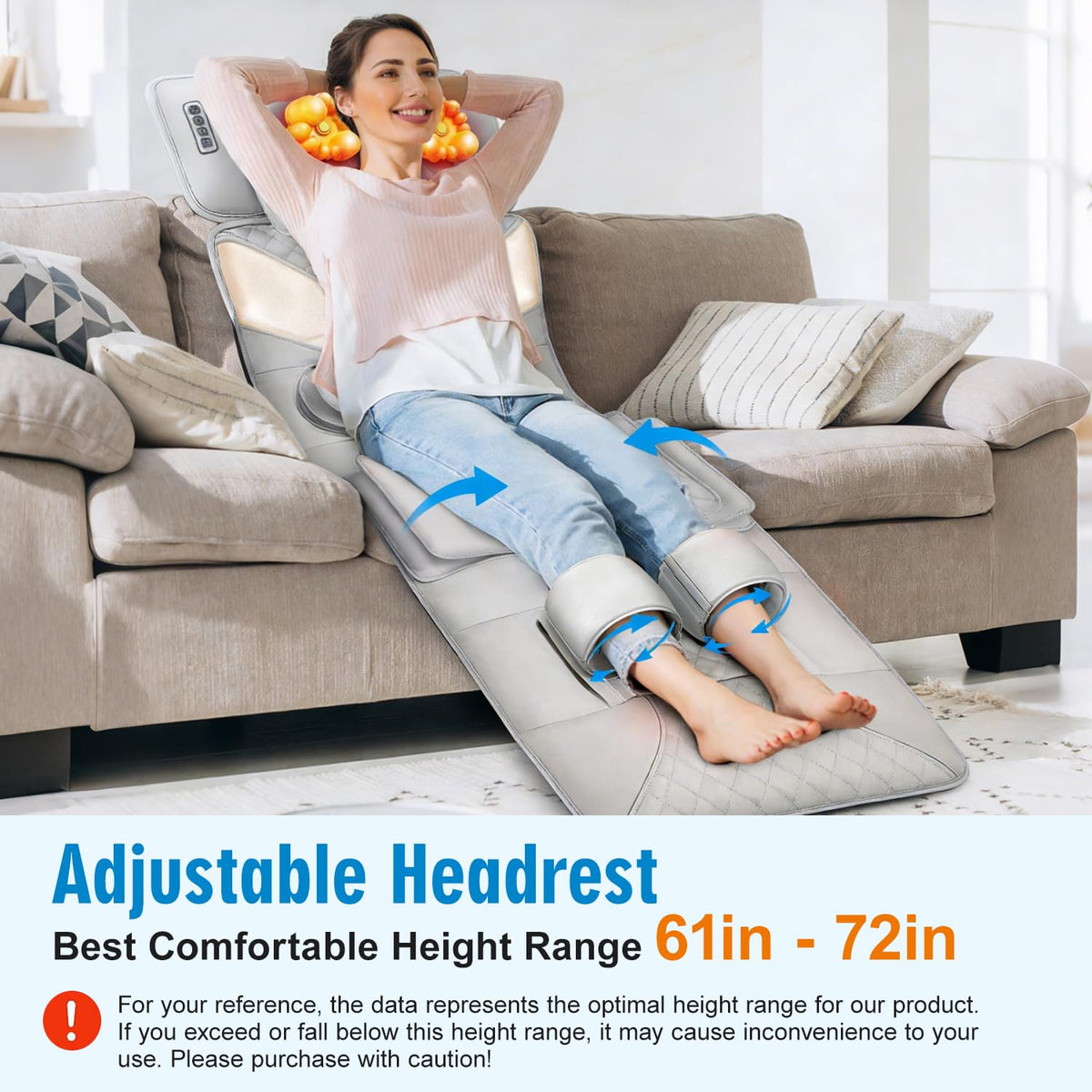 Full Body Massage Mat with Lumbar Pad & Headrest H239