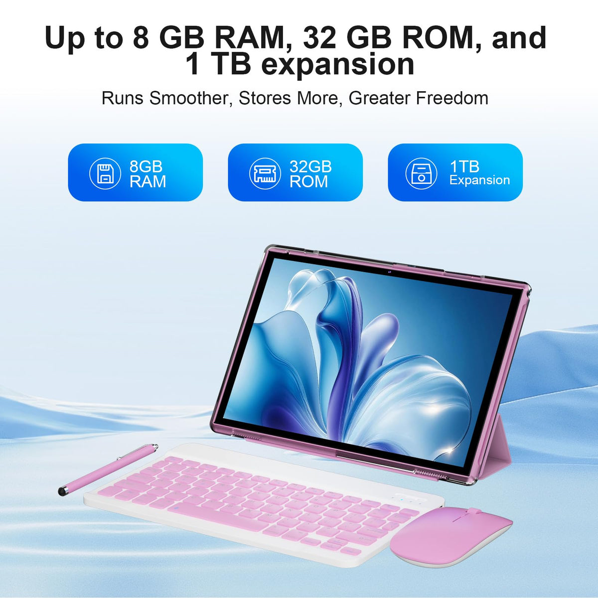 10 inch 2 in 1 Android Tablet with Keyboard 8GB RAM 32GB ROM K58717