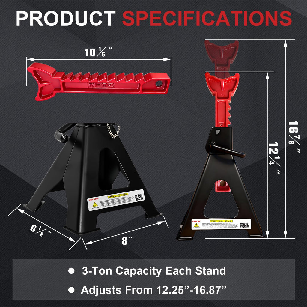 3 Ton Heavy Duty Car Jack Stands with Double Locking I173