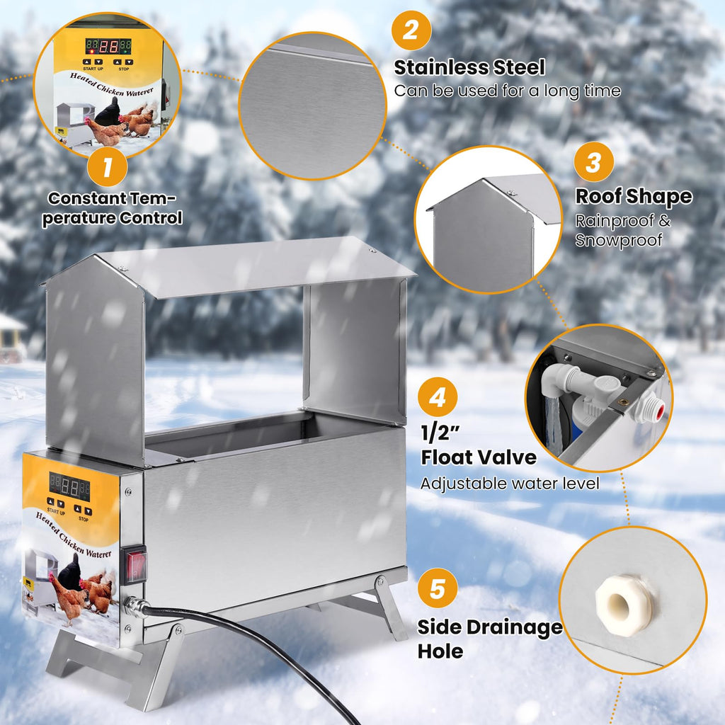 1.5 Gallon Heated Chicken Waterer Q68701