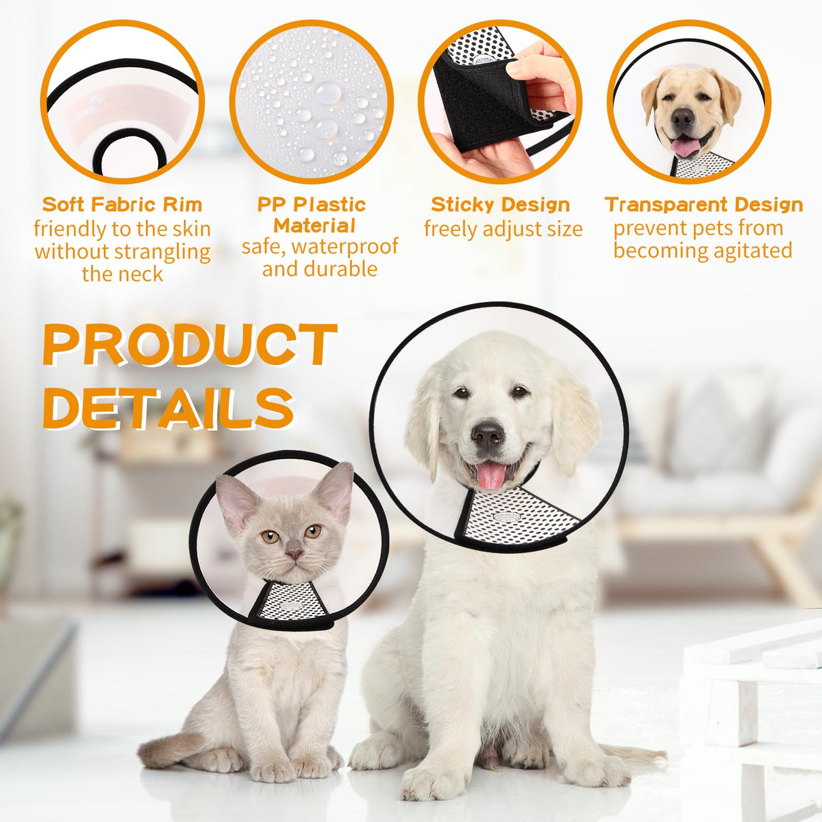 9 Pcs Adjustable Soft Dog Cone Collar Set R38937