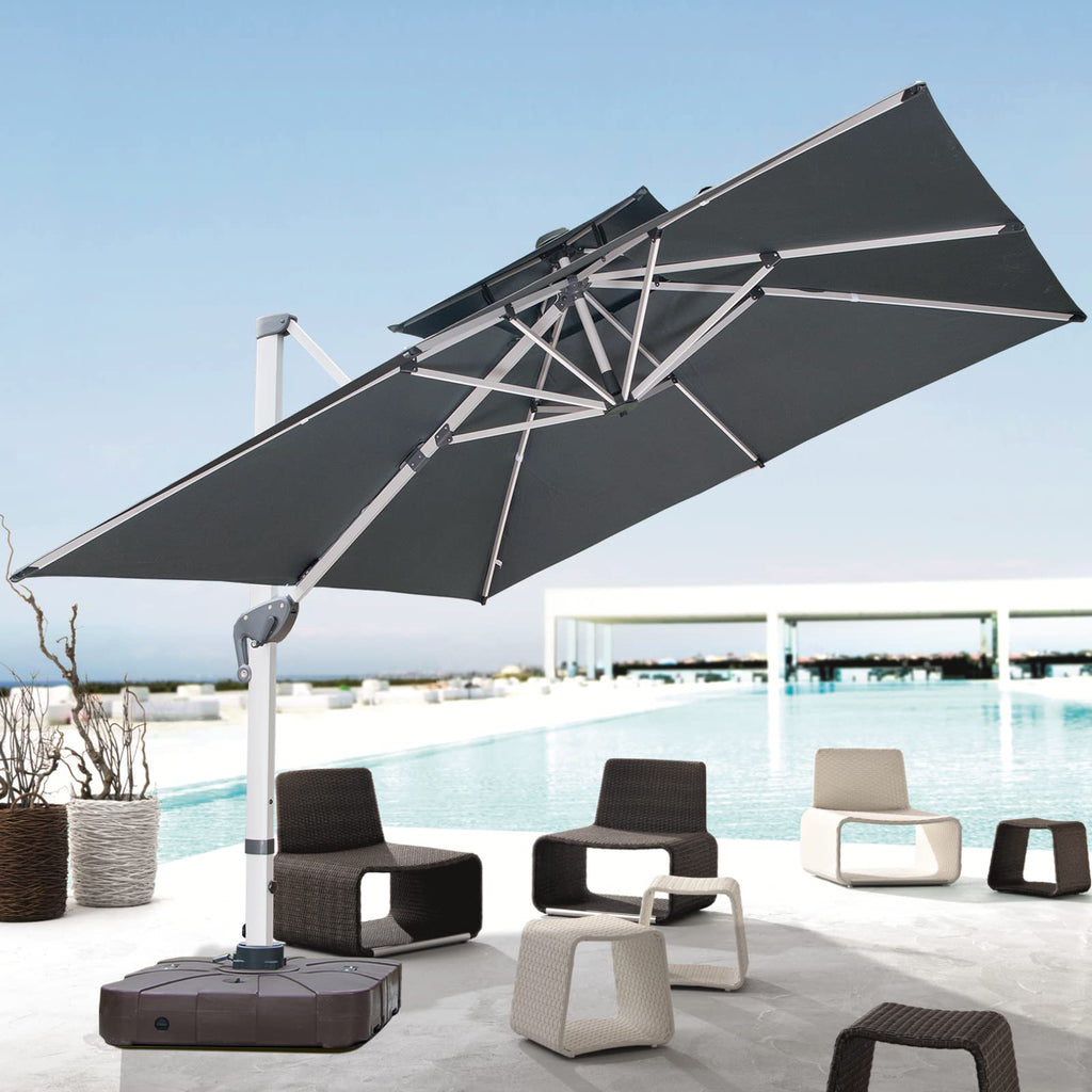 10x10 FT Grey Cantilever Patio Umbrella F479711