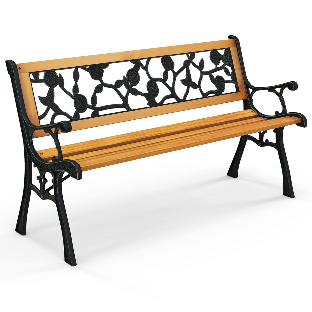 Iron Hardwood Garden Bench J896