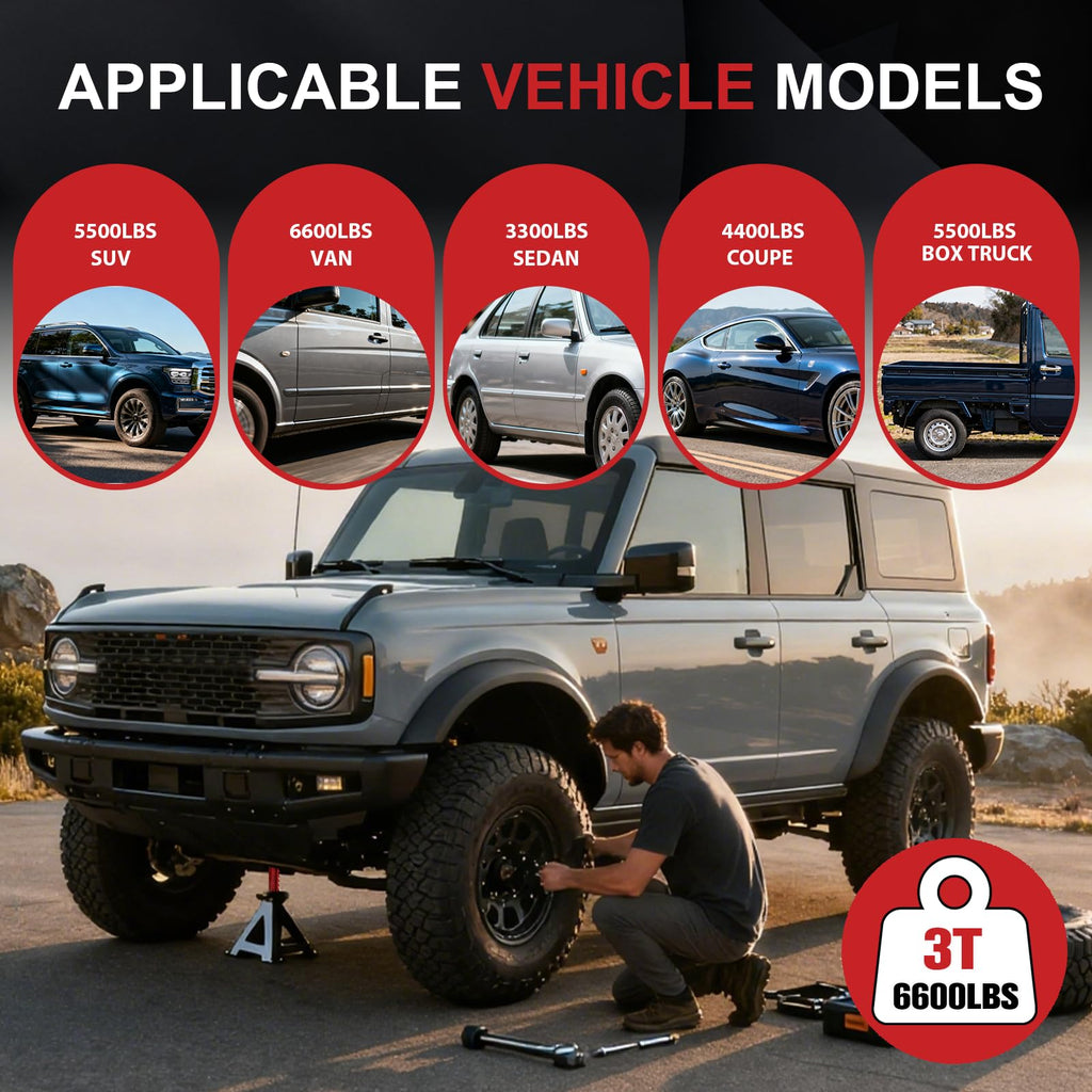 3 Ton Heavy Duty Car Jack Stands with Double Locking I173