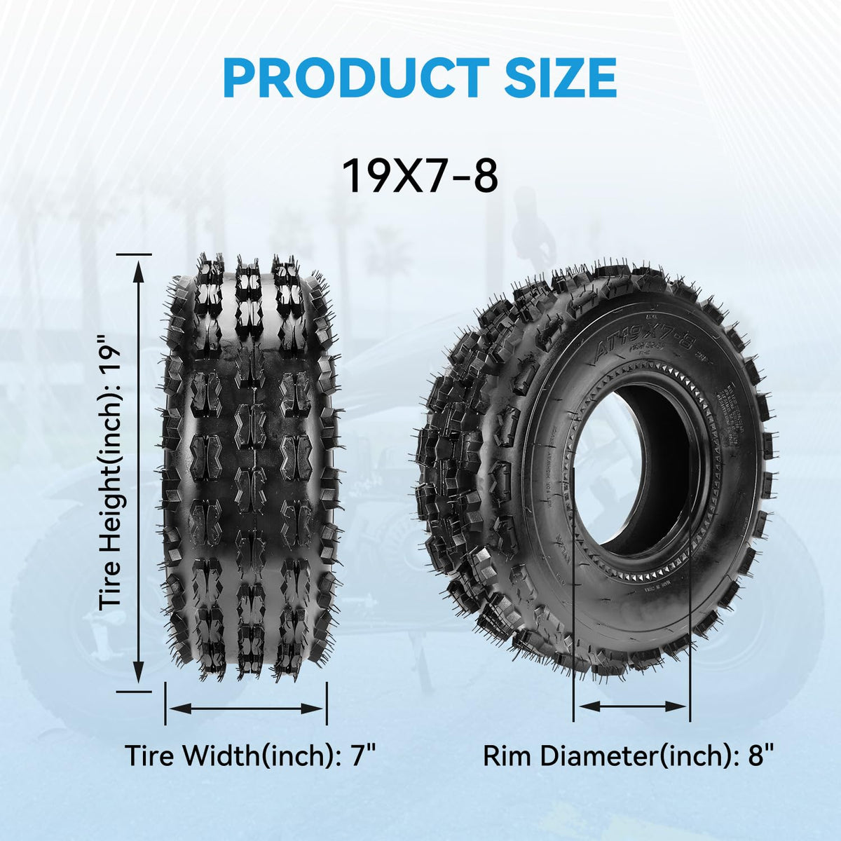 19x7-8 Mini Bike Tire Tubeless D6560