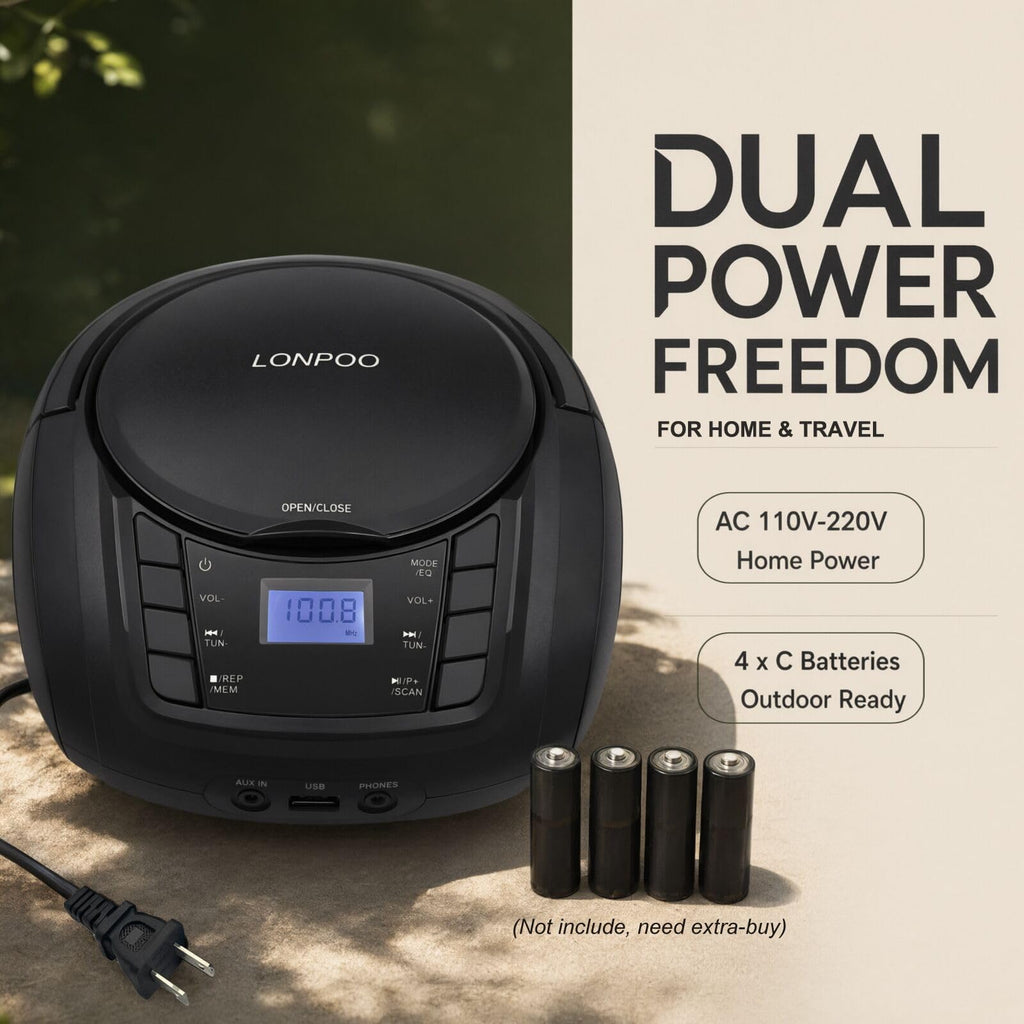 Portable CD Player Boombox with Speakers D18652
