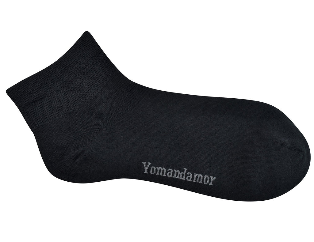 Men's 5 Pairs Non-binding Flat-Knit Ankle Socks with Seamless Toe S504
