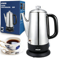 Electric Stainless Steel Coffee Percolator 1200ml 8 Cup N691617