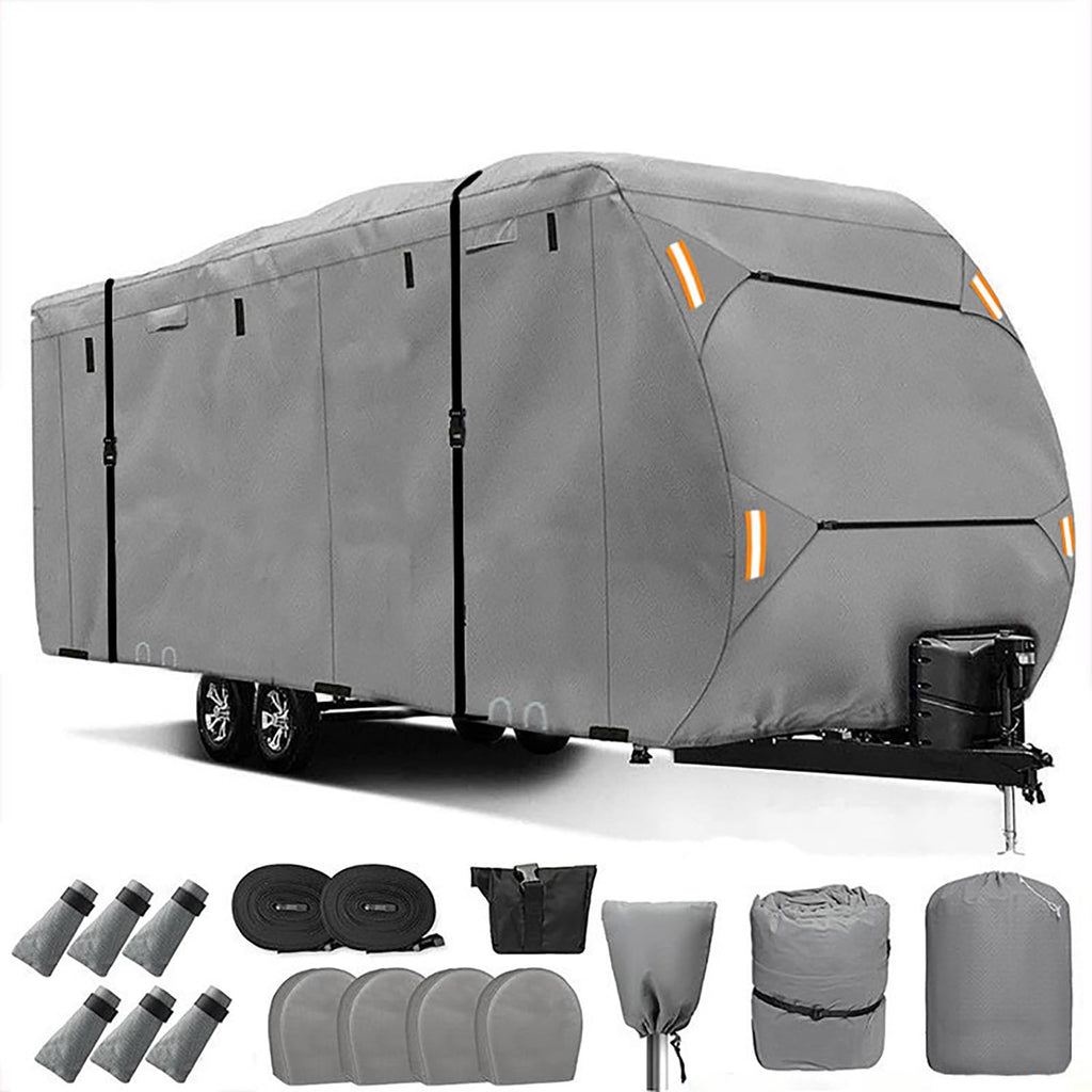 420D Waterproof Travel Trailer Cover with Adjustable Straps X95668