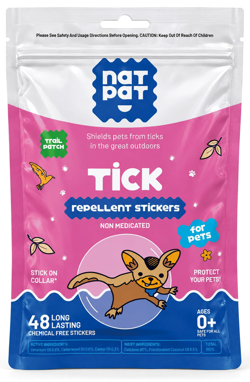 Tick Repellent Pet Patches for Dogs and Cats, 48 Count S794539
