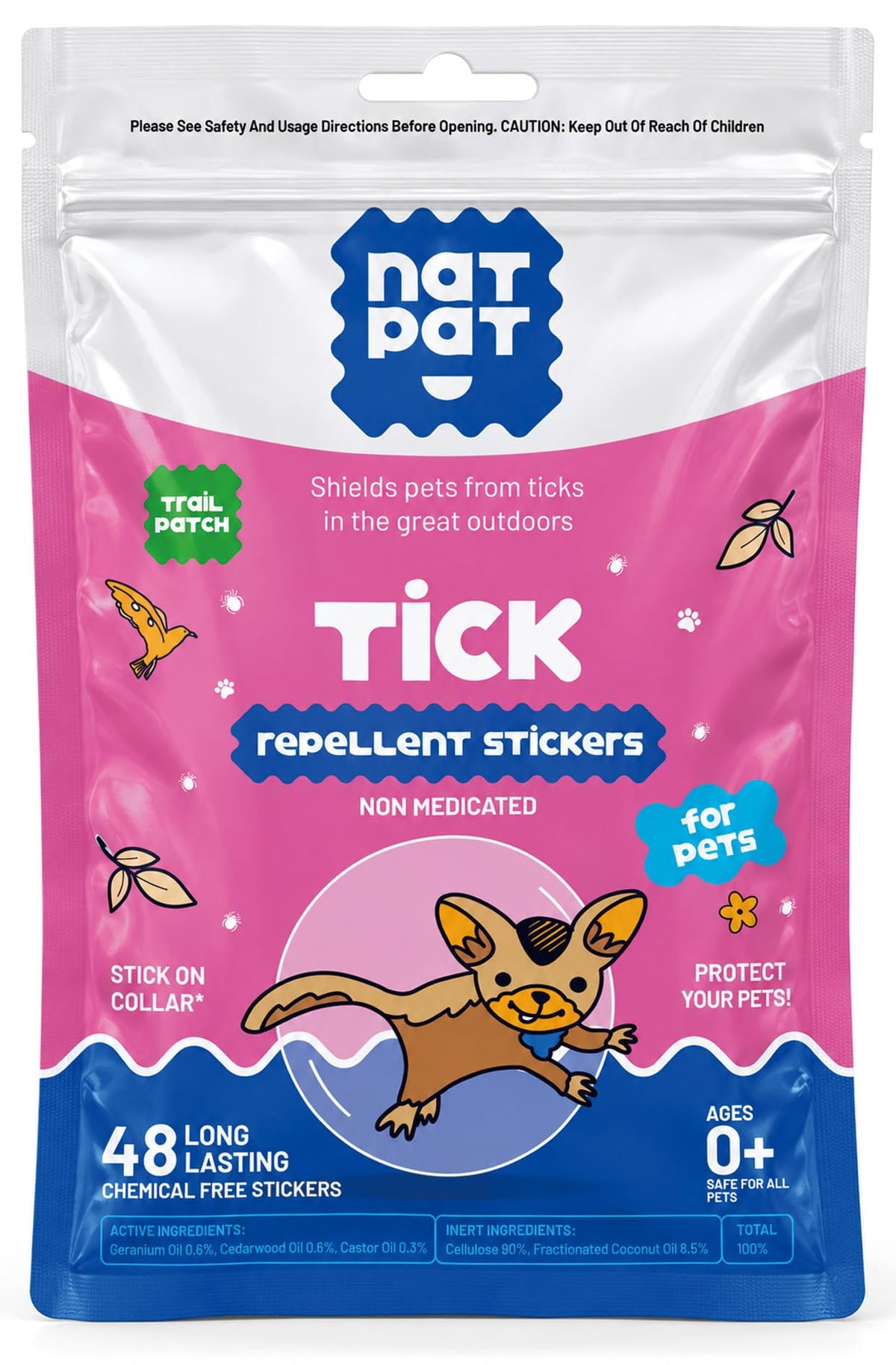 Tick Repellent Pet Patches for Dogs and Cats, 48 Count S794539