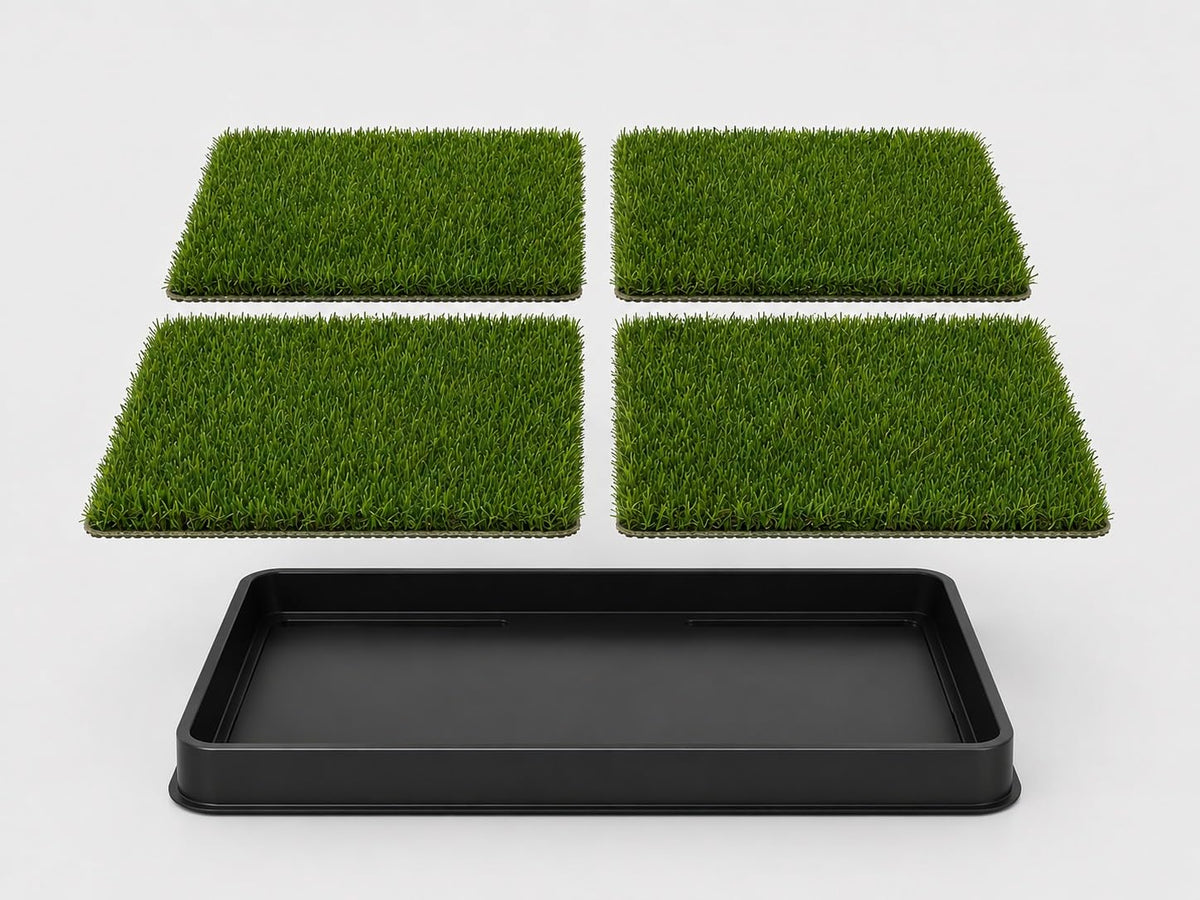 Artificial Grass Dog Potty with Tray & 4 Reusable Turf Pads W779