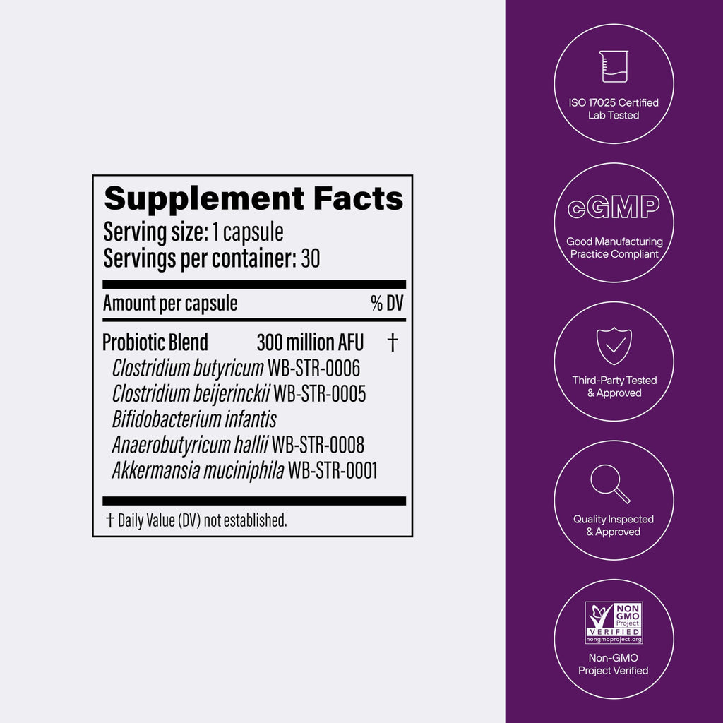 Multi-Strain Probiotic with Akkermansia muciniphila 30 Capsules E614637