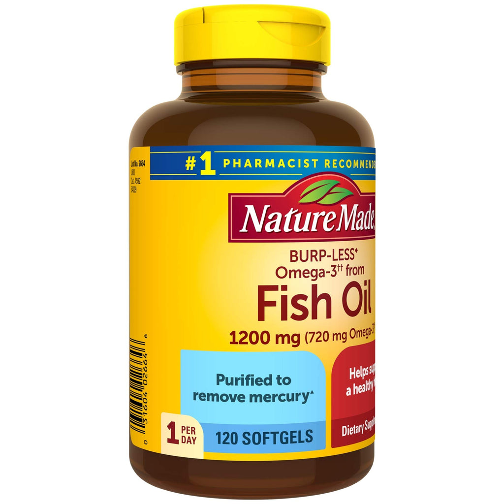 Fish Oil Omega 3 Supplement 1200 mg 120 Softgels K37989