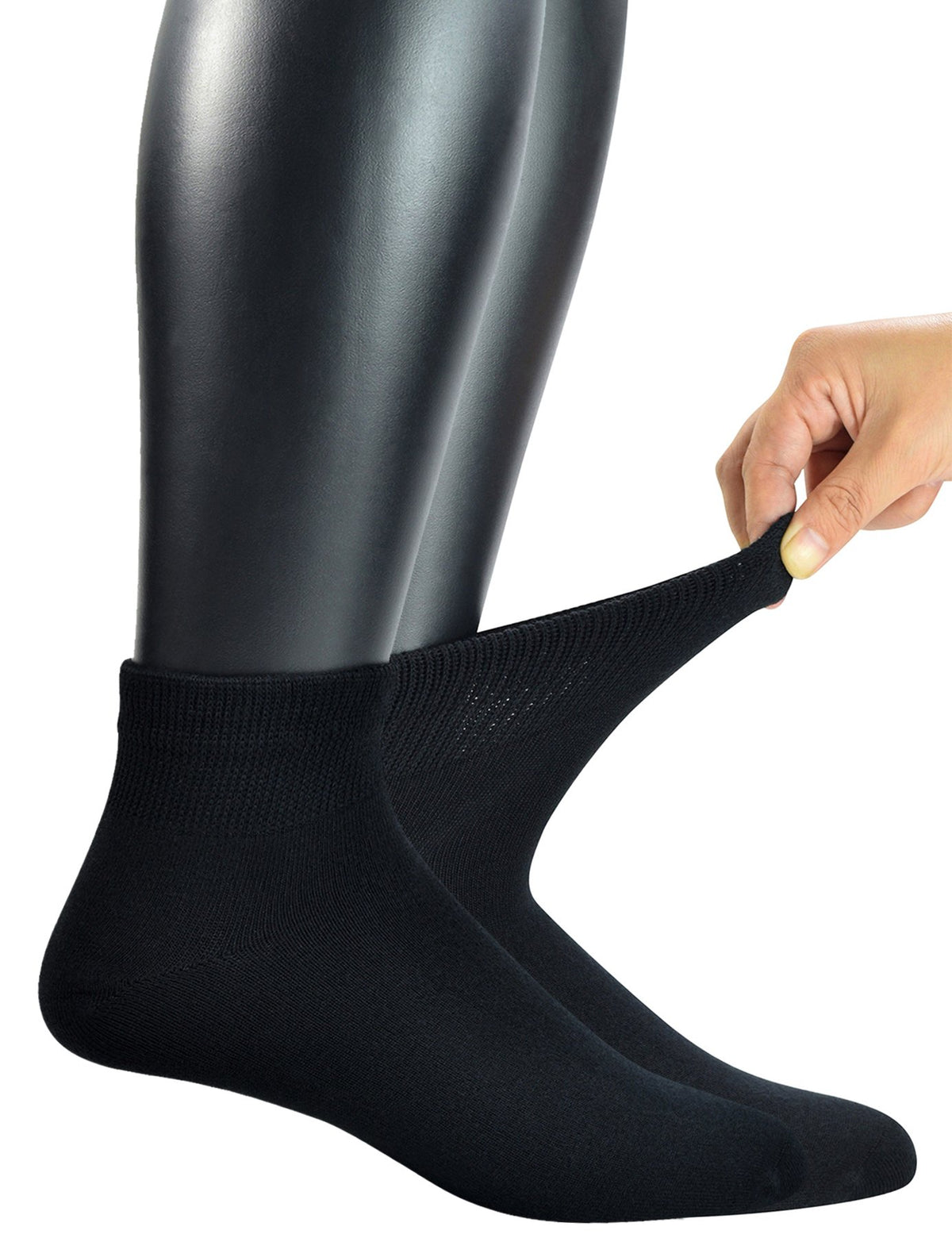Men's 5 Pairs Non-binding Flat-Knit Ankle Socks with Seamless Toe S504