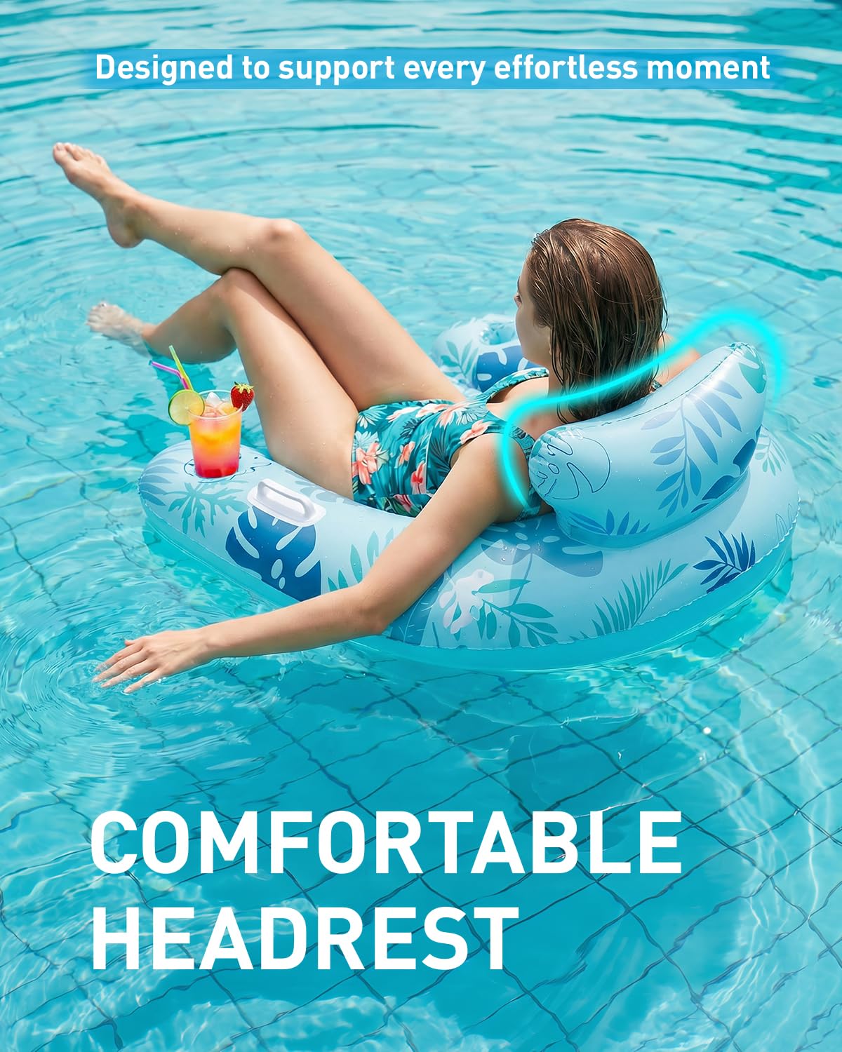 Inflatable Pool Floats with Cup Holders A28700