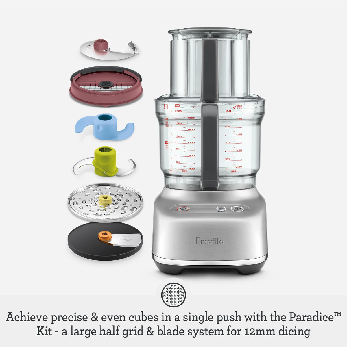 9 Processor and Dicer, Brushed Stainless Steel E363734