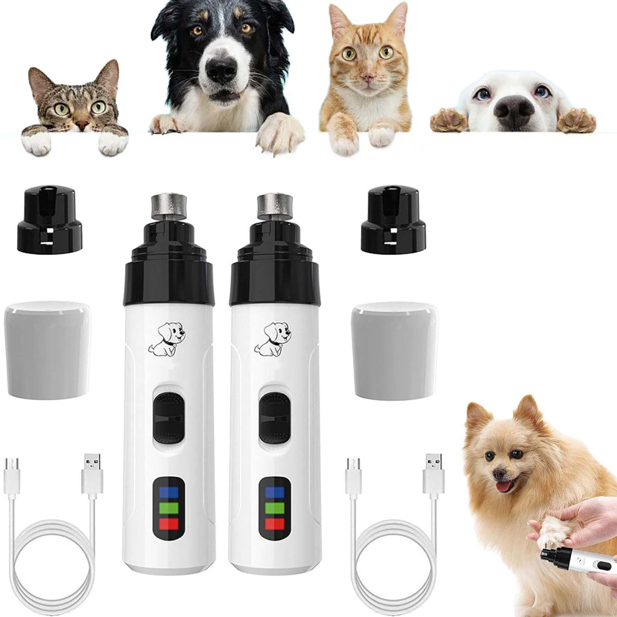 Electric Dog Nail Trimmers 2PCS L543