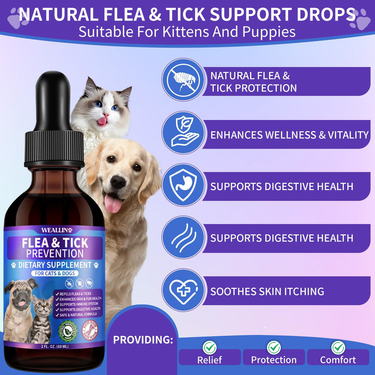 Flea and Tick Prevention Support with Multivitamin 60ml V77468