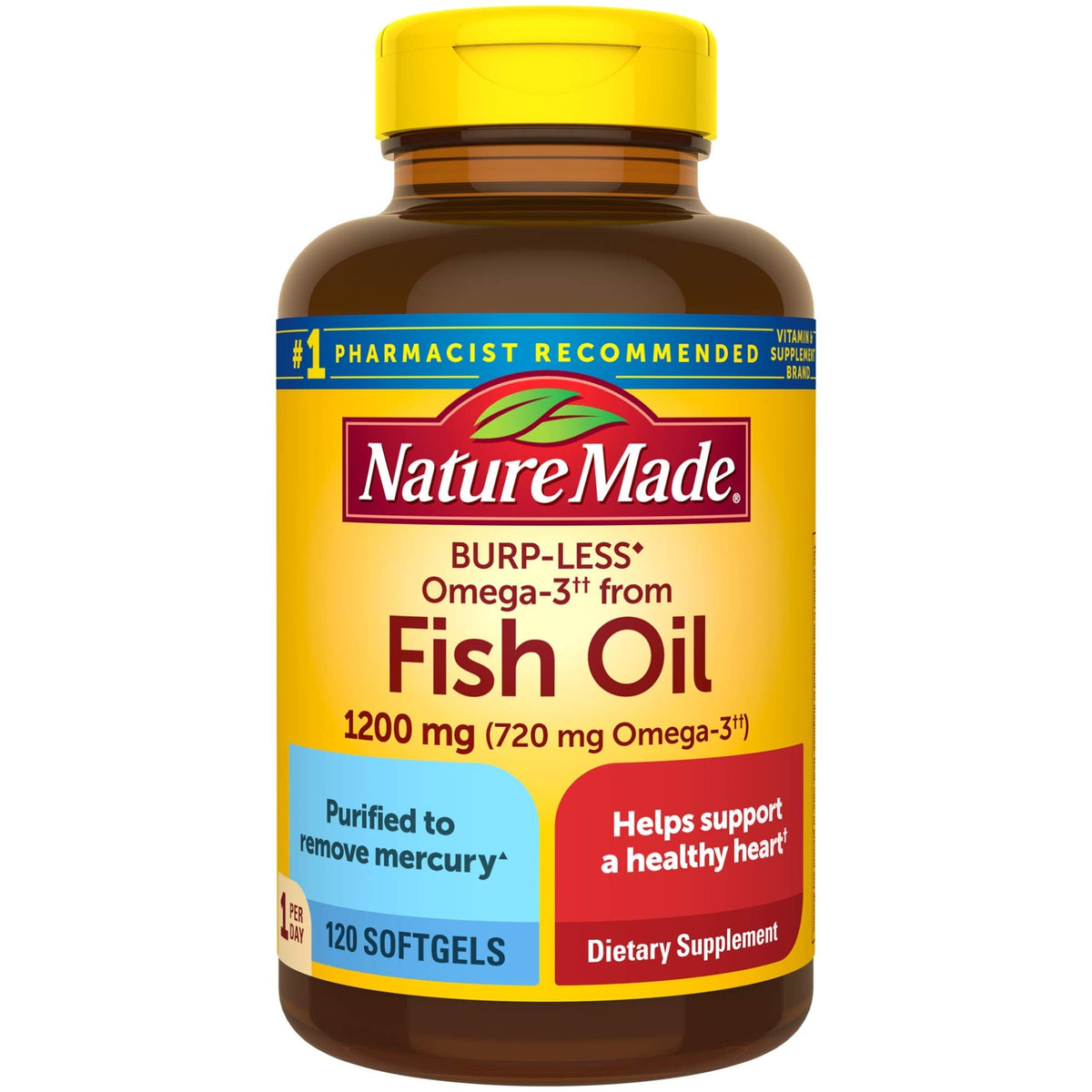Fish Oil Omega 3 Supplement 1200 mg 120 Softgels K37989