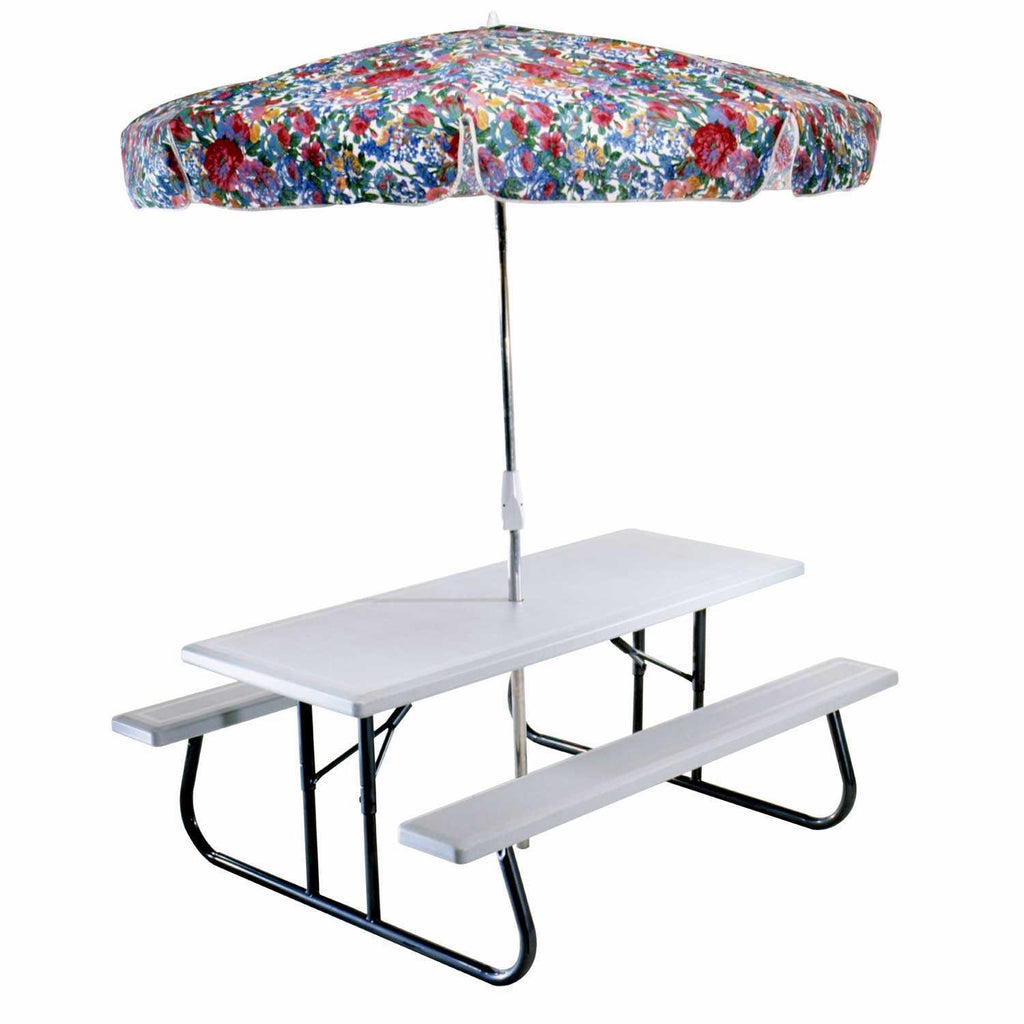Folding Picnic Table 6 Feet White Granite K27384