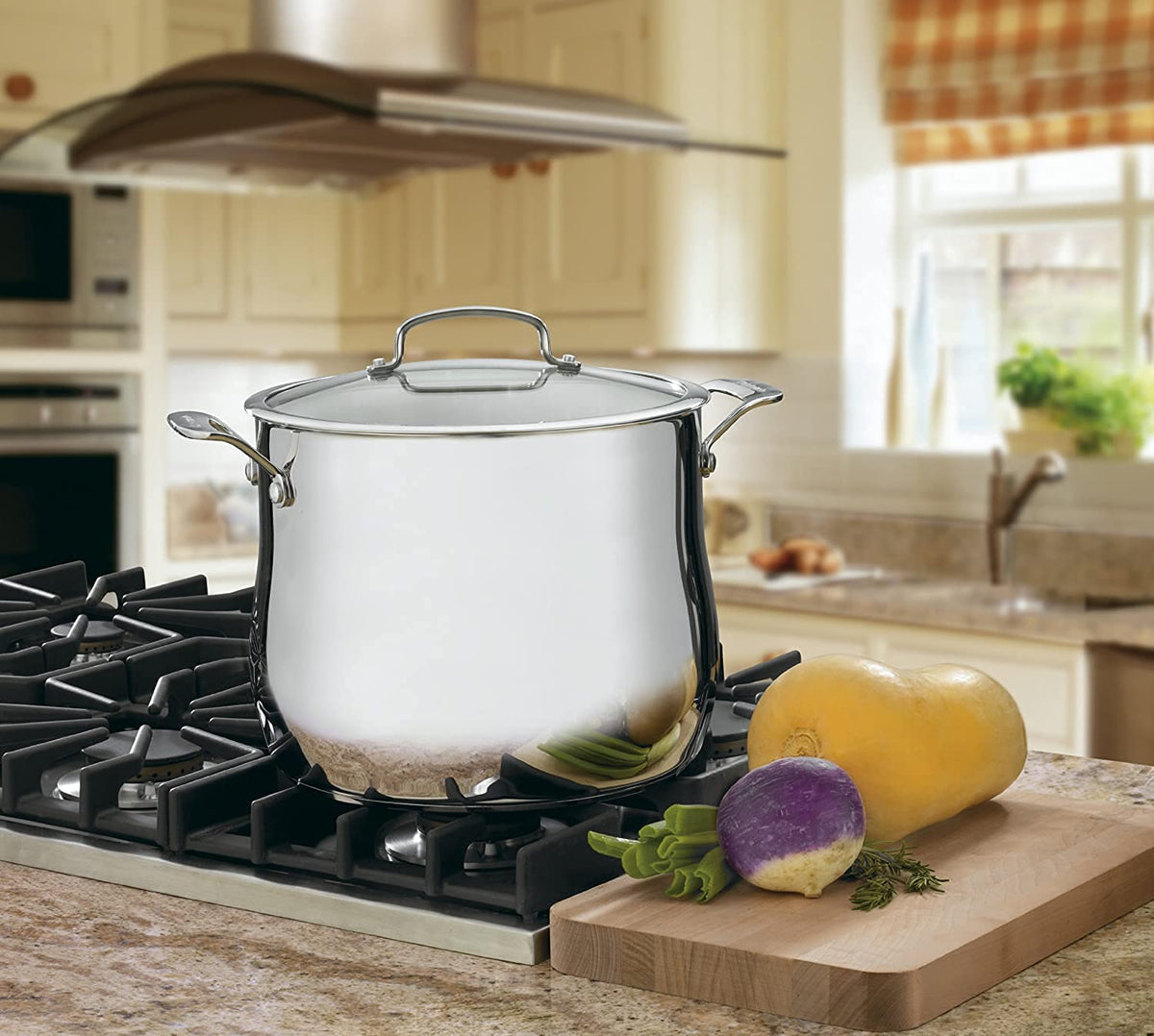 Stainless 12-Quart Stockpot with Glass Cover V46395