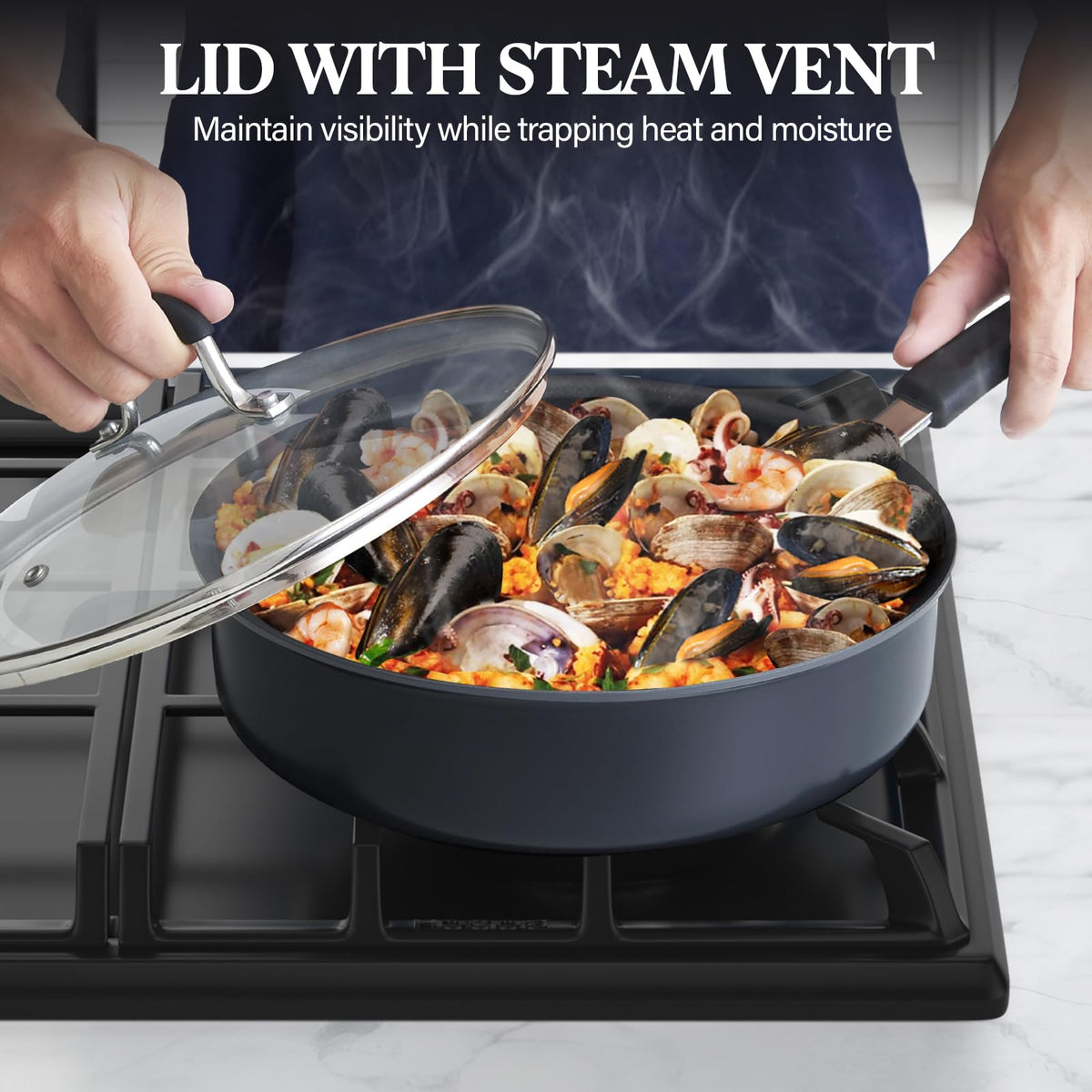 12 Piece Black Nonstick Hard Anodized Cookware Set X691870