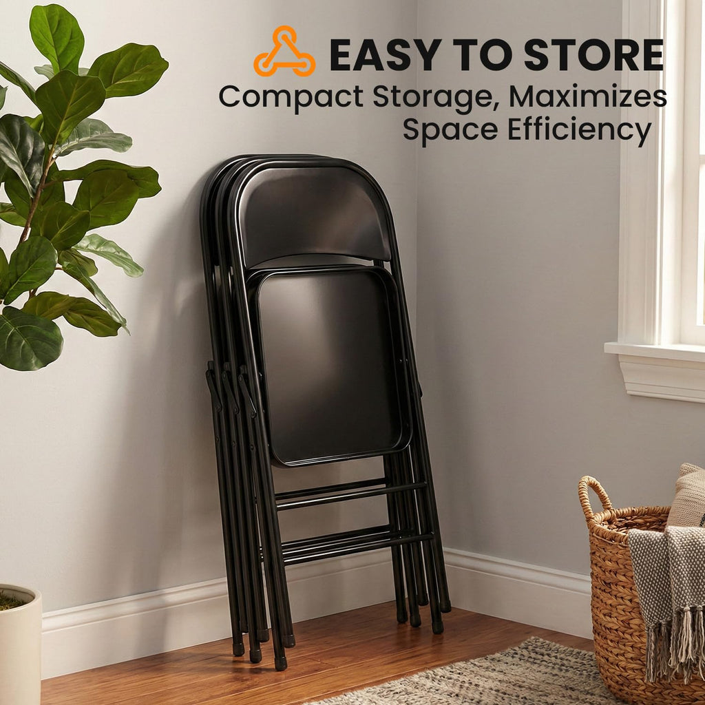 10 Pack Black Metal Folding Chairs Z599733