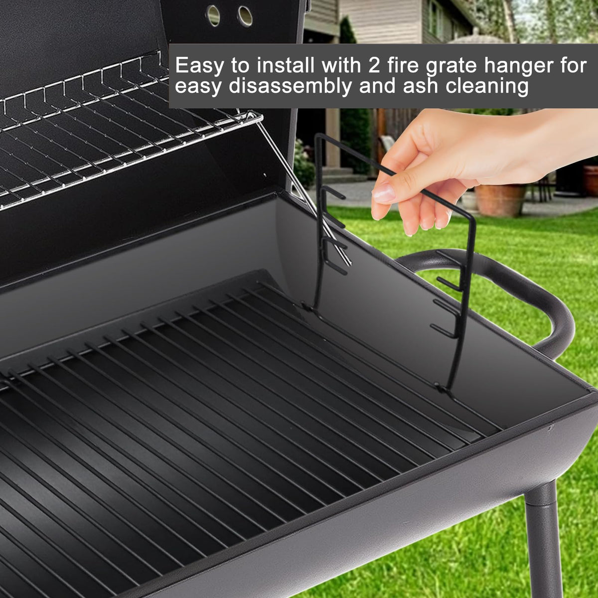 Adjustable Ash Pan Drip Pan with 2pcs Grate Hangers P526389
