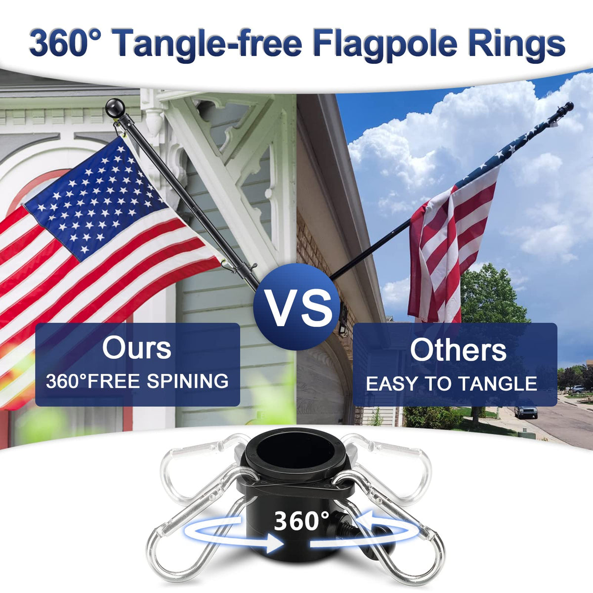 6ft Tangle Free Spinning Flag Pole Kit Z32641