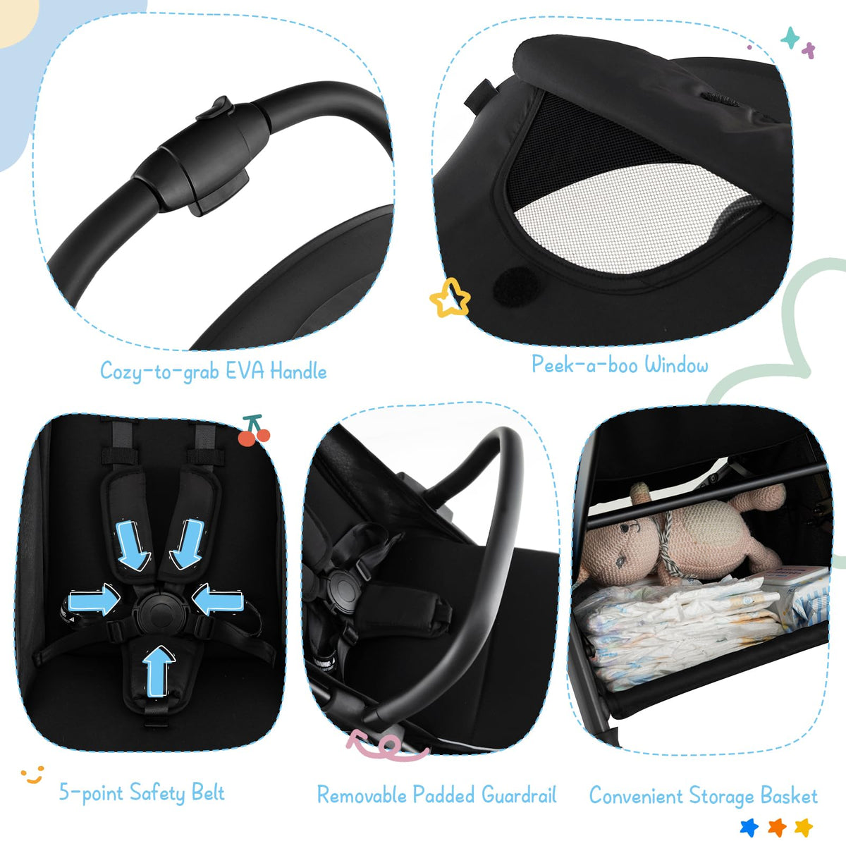 Lightweight Compact Baby Stroller with Canopy B8692