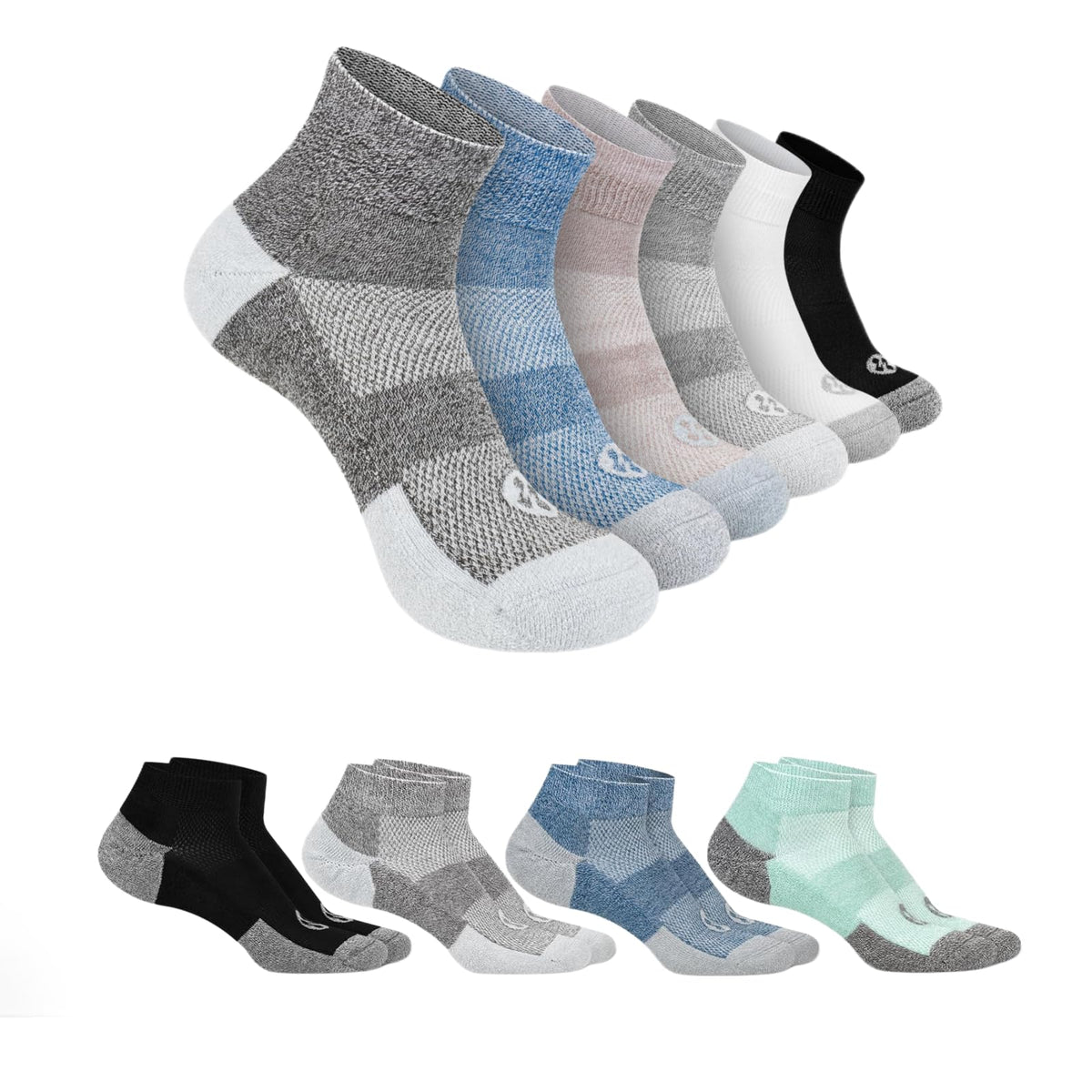 Diabetic Socks for Men, 10 Pairs Ankle & Low Cut Size 9-15 T244914