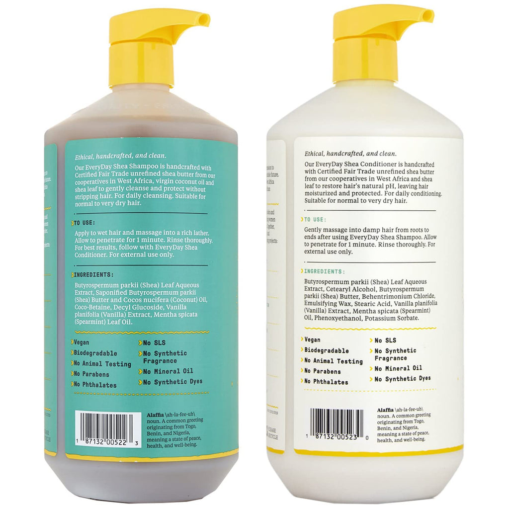 Vanilla Mint Sulfate-Free Shea Butter Shampoo and Conditioner Set 32 Oz U844849