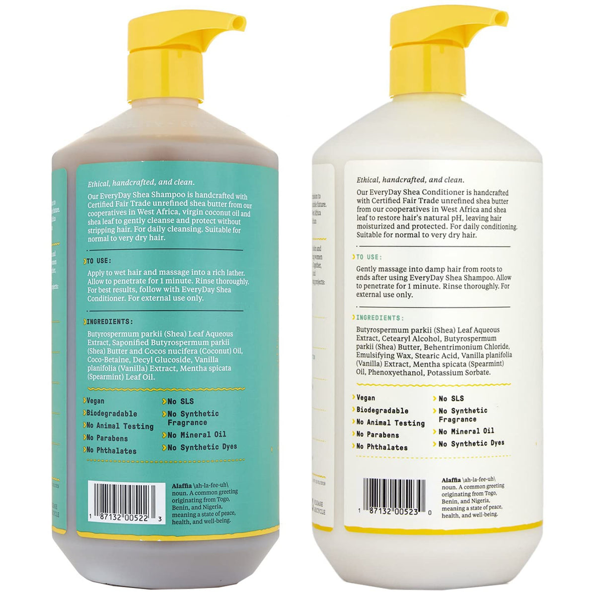 Vanilla Mint Sulfate-Free Shea Butter Shampoo and Conditioner Set 32 Oz U844849