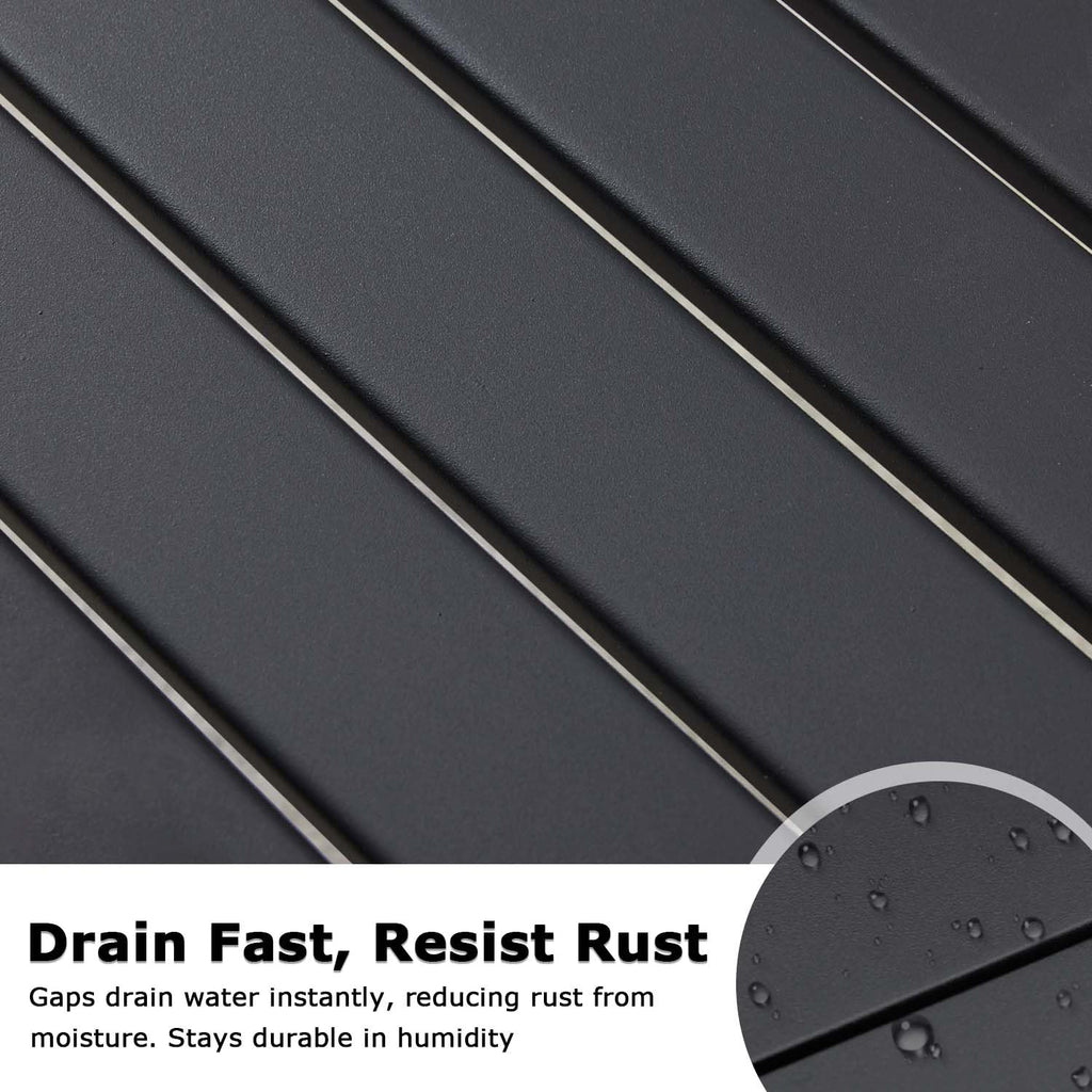 Black 46" Metal Outdoor Bench Y659008