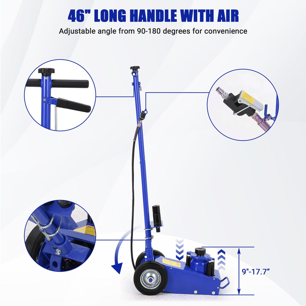 22 Ton Air Hydraulic Floor Jack Low Profile 44,000 Lbs Capacity D660