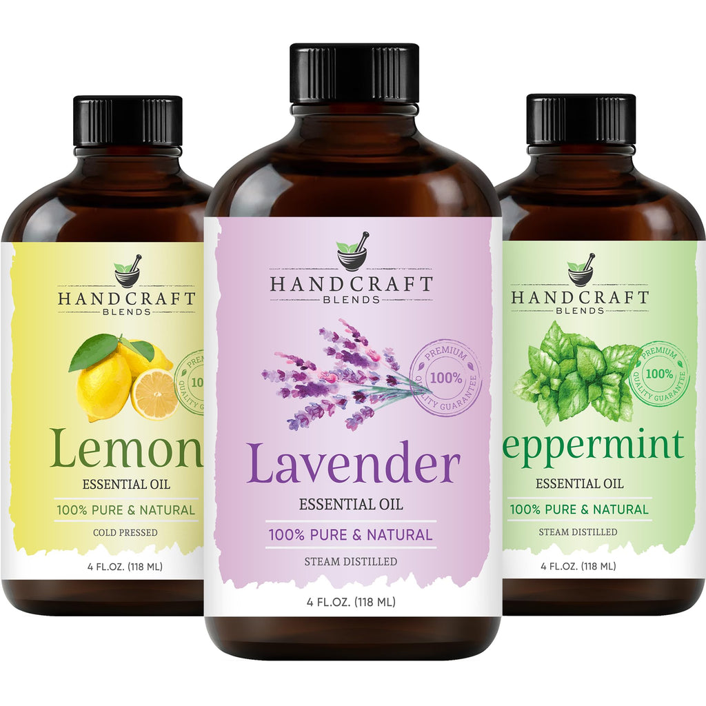 Lemon Peppermint Lavender Essential Oil Set 4 Fl. Oz V82110