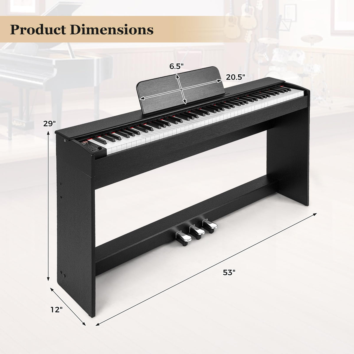 88 Key Weighted Hammer Action Digital Piano Z133