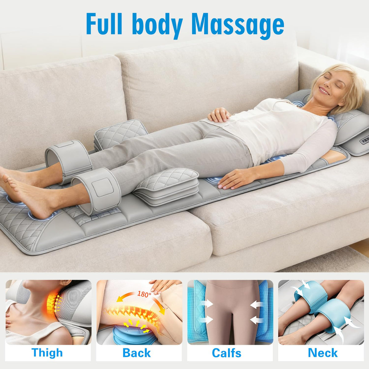 Full Body Massage Mat with Lumbar Pad & Headrest H239