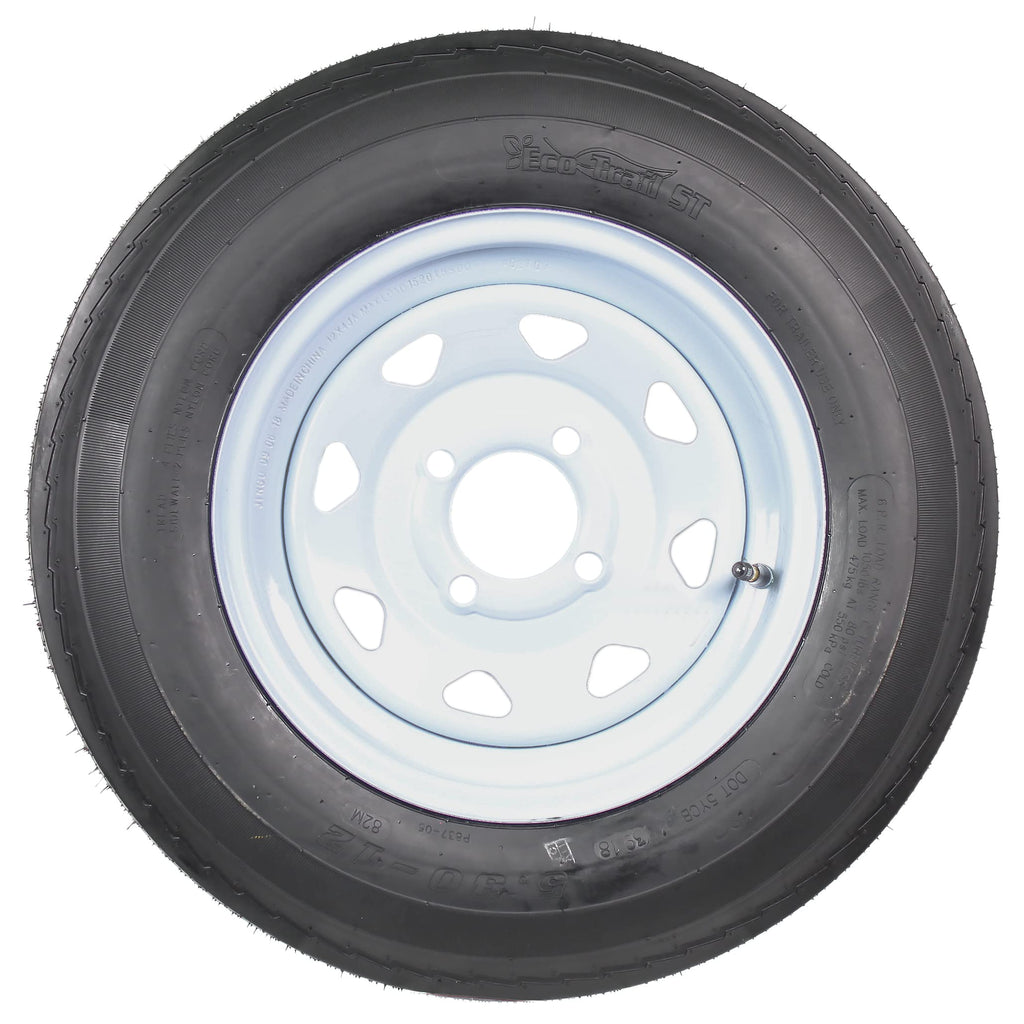 Trailer Tire Rim Assembly 5.30-12 Load C 4 Lug White Y210
